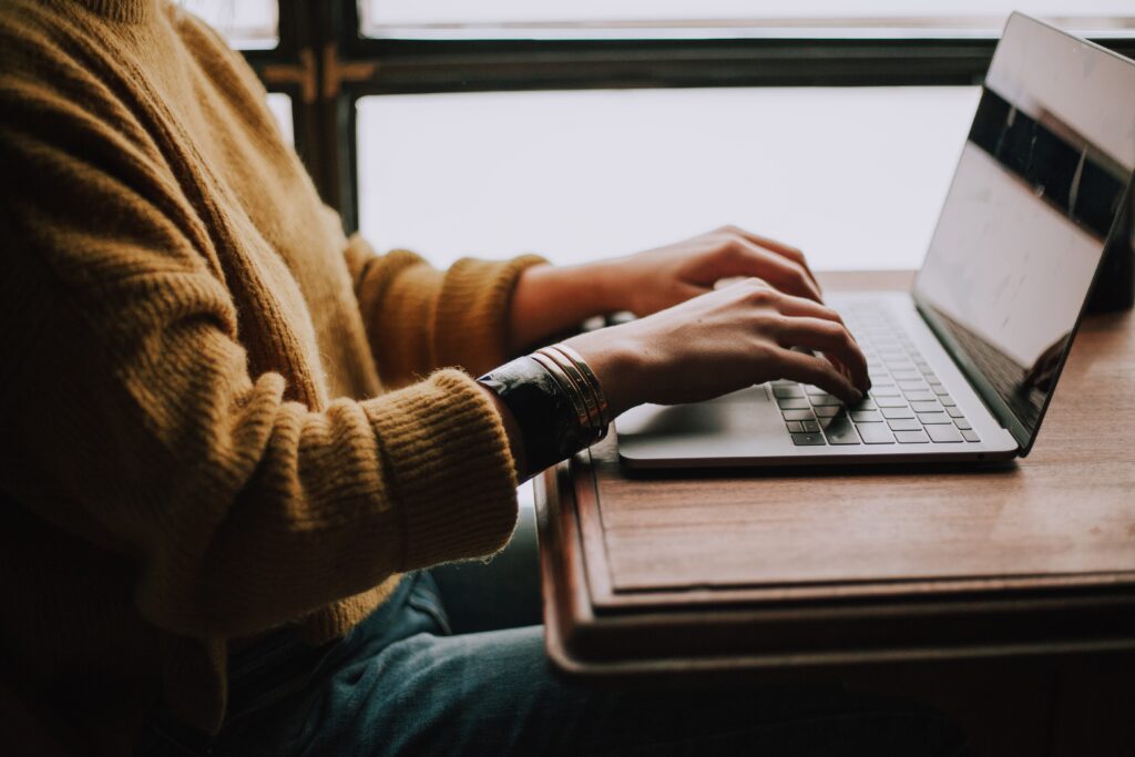 A freelancer busily working from home.