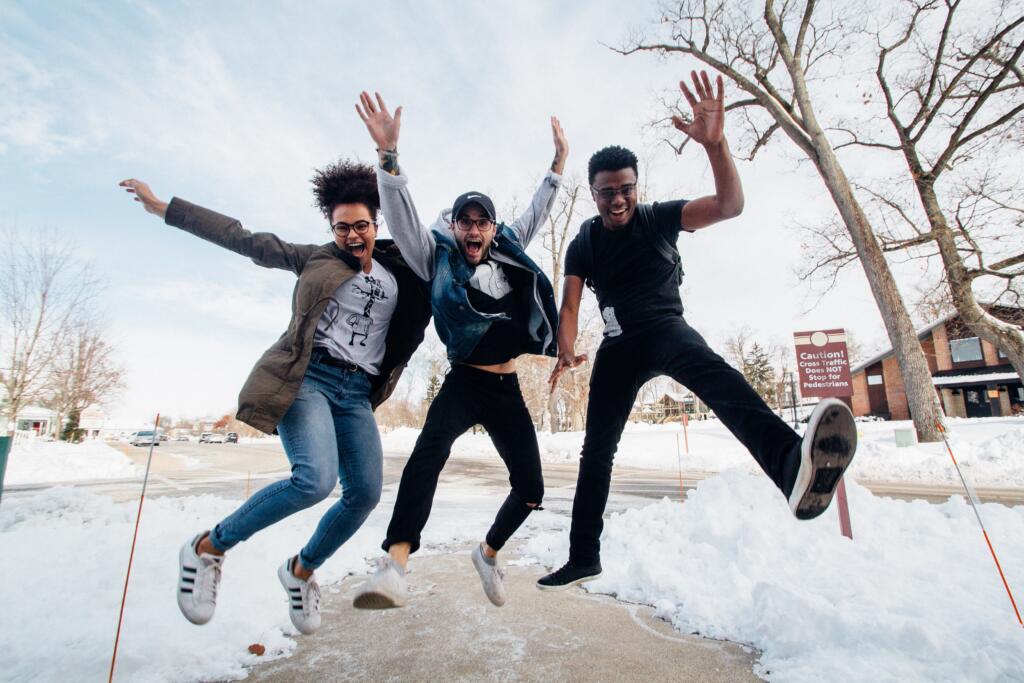 University students havinf fun. Excelling academically requires a blend of seriousness and fun time as shown in this image