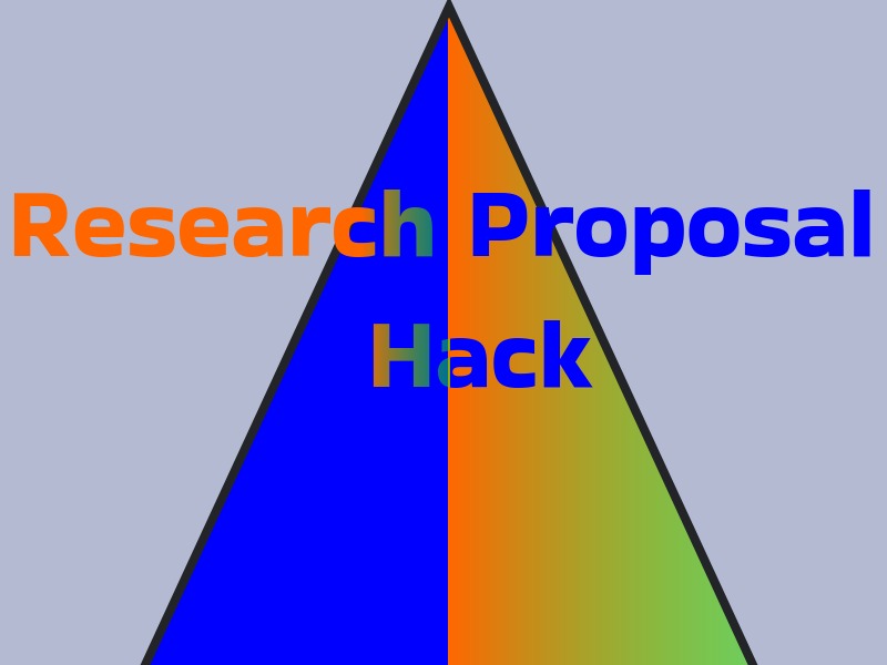 The image shows a hack for writing a great research proposal for graduate school