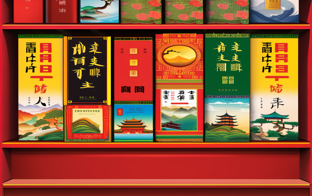 Chinese books on the shelves 