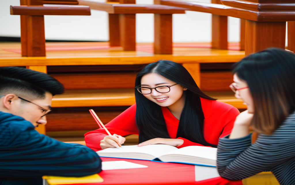 Students studying Chinese Language